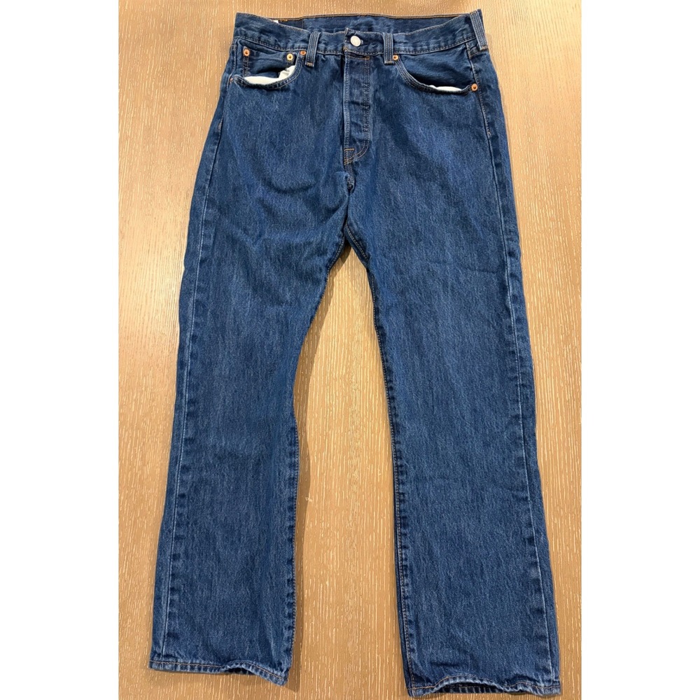 Levis 501  Mens 33x30 Straight Leg‎ Blue Denim Button Fly Jeans Made In USA